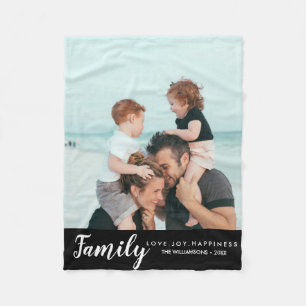 Couverture Polaire Modèle photo moderne de famille vos mots faits su