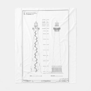 Couverture Polaire Modèle vintage de phare du Cap Hatteras