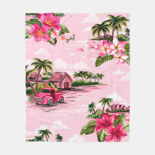 Couverture Polaire Modèle vintage hawaïen de tissu d'écorce de l'isla