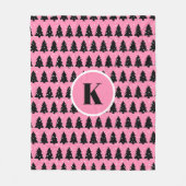 Couverture Polaire Modem Pink & Black Christmas Tree Fleece Blanche (Devant)
