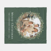 Couverture Polaire Modérée famille photo couronne de Noël (Devant (Horizontal))