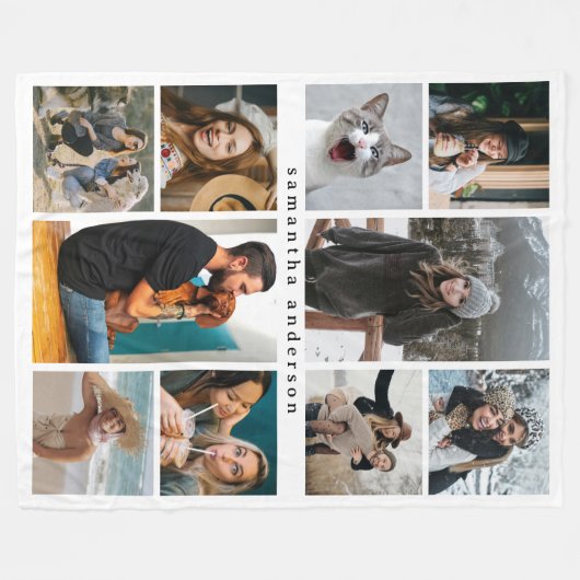 Couverture Polaire Modern 10 Photo Collage Personalized Keepsake (Devant (Horizontal))
