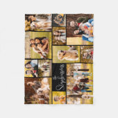 Couverture Polaire Modern 12 Photo Collage Script Nom de famille (Devant)