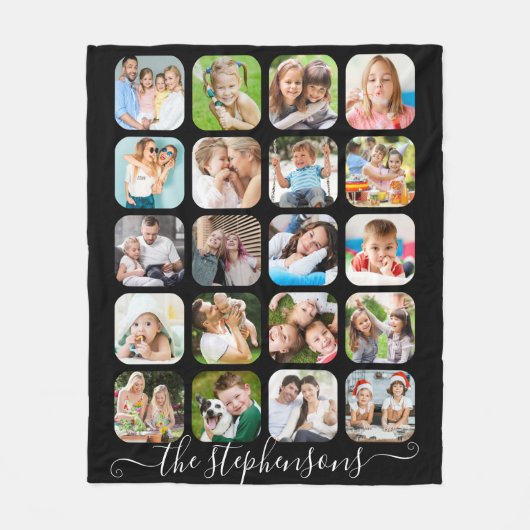 Couverture Polaire Modern 20 Photo Collage Nom du script (Devant)