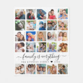 Couverture Polaire Modern 25 Photo Collage Citation Nom de famille (Devant)