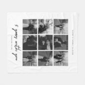 Couverture Polaire Modern 5-Year Anniversary 9 Couple Photos Collage (Devant (Horizontal))