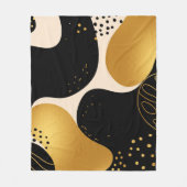 Couverture Polaire Modern Abstract Black and Gold Organic Pattern (Devant)
