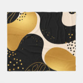 Couverture Polaire Modern Abstract Black and Gold Organic Pattern (Devant (Horizontal))