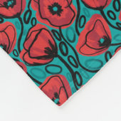 Couverture Polaire Modern Abstract Red Poppy Floral Pattern (Coin)