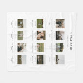 Couverture Polaire Modern Anniversary 12 Polaroid Photos Couple (Devant (Horizontal))