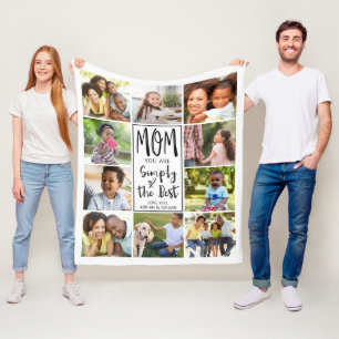 Couverture Polaire Modern Best Mom 10 Photo Collage personnalisé