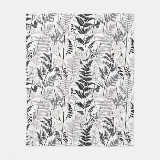 Couverture Polaire Modern black fern pattern  (Devant)