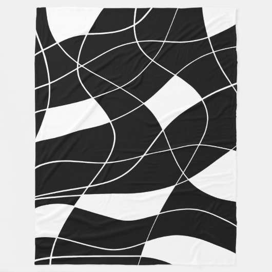 Couverture Polaire modern Black &white abstract pattern  (Devant)