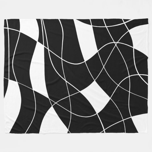 Couverture Polaire modern Black &white abstract pattern  (Devant (Horizontal))