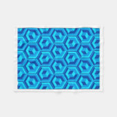 Couverture Polaire Modern Blue 3D Geometric Cube Pattern Baby Blanket (Devant (Horizontal))