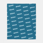 Couverture Polaire Modern Blue Personalized Repeating Name Pattern (Devant)