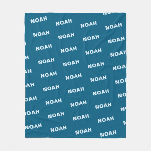 Couverture Polaire Modern Blue Personalized Repeating Name Pattern (Devant)