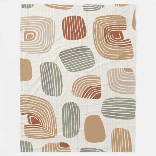Couverture Polaire Modern Boho Earth Tones Abstract ID1273 (Devant)