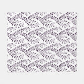 Couverture Polaire Modern Boho Floral Pattern Plum White (Devant (Horizontal))