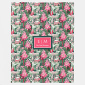 Couverture Polaire Modern bright colors watercolor preppy festive (Devant)