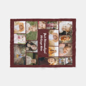 Couverture Polaire Modern Burgundy 16 Photo Collage Custom Color (Devant (Horizontal))