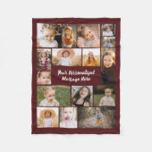 Couverture Polaire Modern Burgundy 16 Photo Collage Custom Color (Devant)