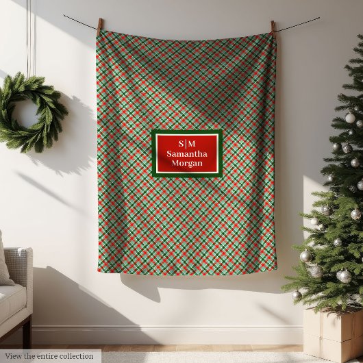 Couverture Polaire Modern Christmas Blanket Custom Name Cozy Decor