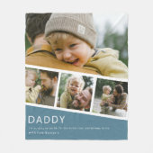 Couverture Polaire Modern Daddy Photo Strip Collage Blue (Devant)