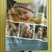 Couverture Polaire Modern Daddy Photo Strip Collage Blue
