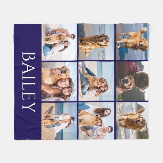 Couverture Polaire  Modern Dog Photo Collage Personalized   (Devant (Horizontal))
