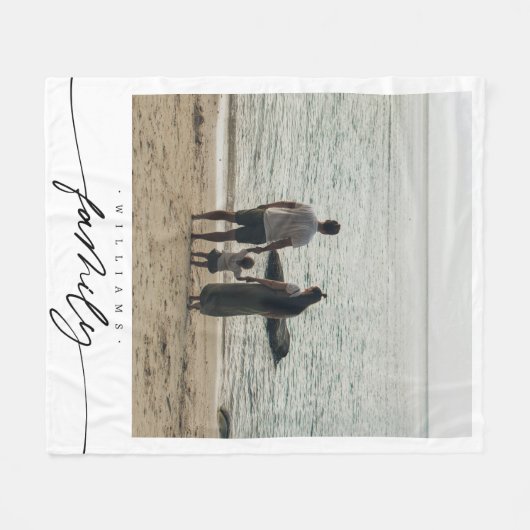 Couverture Polaire Modern Elegant Family Photo Script Typography (Devant (Horizontal))