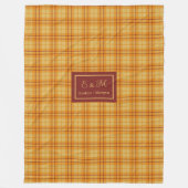Couverture Polaire Modern Fall Tartan Plaid Blanket Chic Custom Name (Devant)