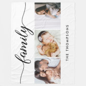Couverture Polaire Modern Family Photo Collage 3 Custom Photos (Devant)