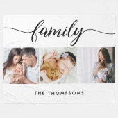 Couverture Polaire Modern Family Photo Collage 3 Custom Photos (Devant (Horizontal))