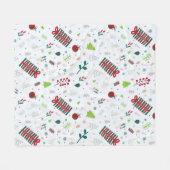 Couverture Polaire Modern Festive Christmas, Design with Reindeer  (Devant (Horizontal))