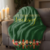 Couverture Polaire Modern Funny Unique Nutcracker Christmas Green