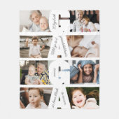 Couverture Polaire Modern Gaga Photo Collage & Grandkids' Names (Devant)