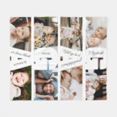 Couverture Polaire Modern Gaga Photo Collage & Grandkids' Names (Devant (Horizontal))