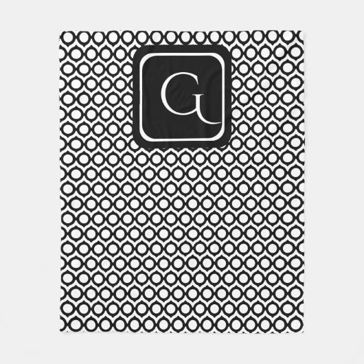 Couverture Polaire Modern Geometric Monogram Black White (Devant)