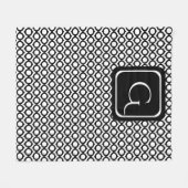 Couverture Polaire Modern Geometric Monogram Black White (Devant (Horizontal))