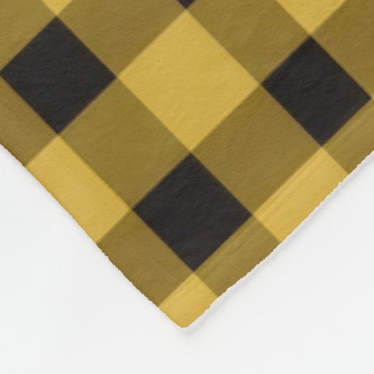 Couverture Polaire Modern Gold and Black Plaid Pattern (Coin)
