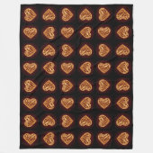 Couverture Polaire Modern Golden Heart on Burgundy Background (Devant)