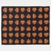 Couverture Polaire Modern Golden Heart on Burgundy Background (Devant (Horizontal))
