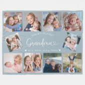 Couverture Polaire Modern Grandma 10 Photo Collage Cute Heart (Devant (Horizontal))