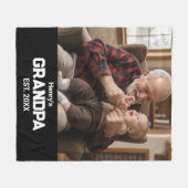 Couverture Polaire Modern Grandpa Est. Name Year Photo Black (Devant (Horizontal))