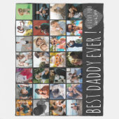 Couverture Polaire Modern Grey 28 Photo Collage Best Dad Ever (Devant)