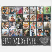 Couverture Polaire Modern Grey 28 Photo Collage Best Dad Ever (Devant (Horizontal))