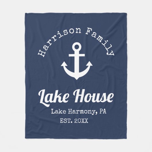Couverture Polaire Modern Lake House Nom de famille Fleece Blanket (Devant)