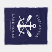 Couverture Polaire Modern Lake House Nom de famille Marine bleue (Devant (Horizontal))