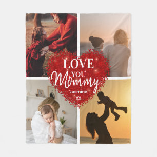 Couverture Polaire Modern Love You Maman/Maman/Other Photo Collage